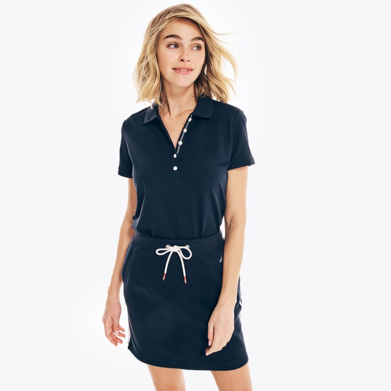 Nautica 5-button Poloshirt Dames Blauw | dBQ93WMH