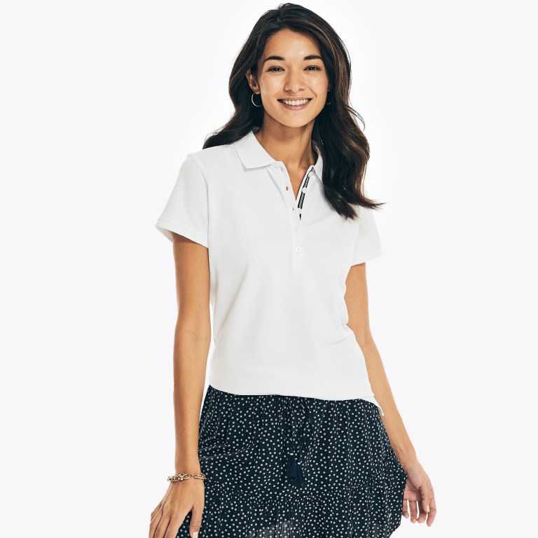 Nautica 5-button Poloshirt Dames Wit | JorbpeD2