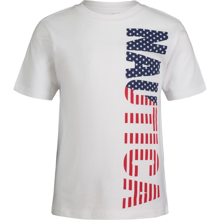 Nautica Americana Grafische (8-20) T-shirts Jongens Wit Lichtturkoois | IeEqEkMV