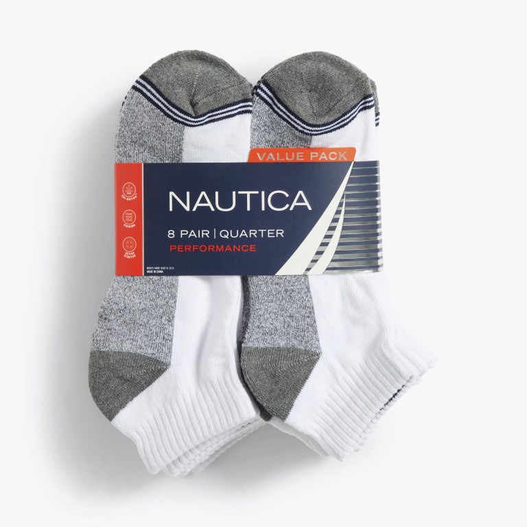 Nautica Atletische Core Quarter , 8-pack Sokken Heren Gekleurd | We9TfhfR