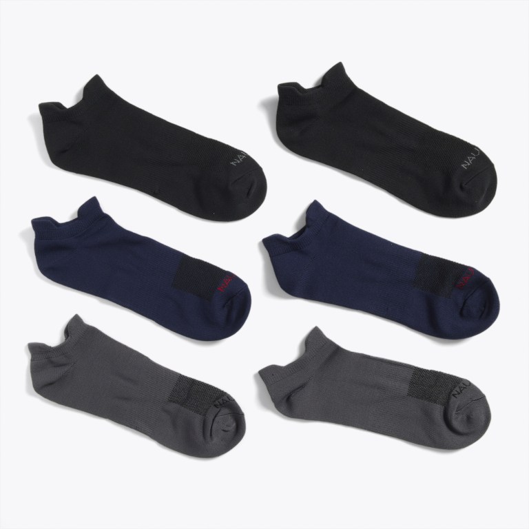 Nautica Atletische Low-cut Microfiber , 6-pack Sokken Heren Zwart | XNaq5dyN