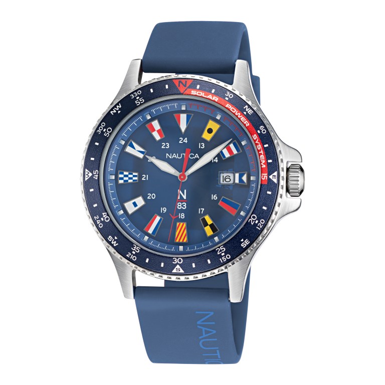 Nautica Cocoa Beach Solar-powered Siliconen 3-hand Horloge Heren Gekleurd | bqaTD4gc