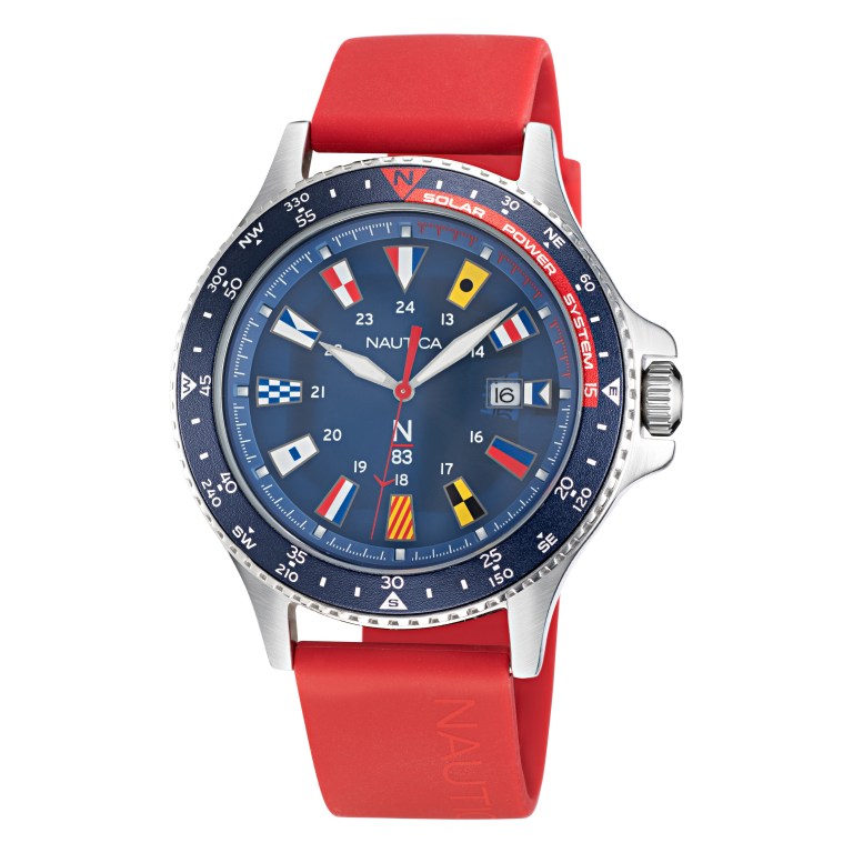 Nautica Cocoa Beach Solar-powered Siliconen 3-hand Horloge Heren Gekleurd | ws4WL0Xv