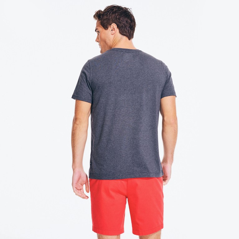 Nautica Crewneck Pocket T-shirts Heren Grijs | DlLtauxg