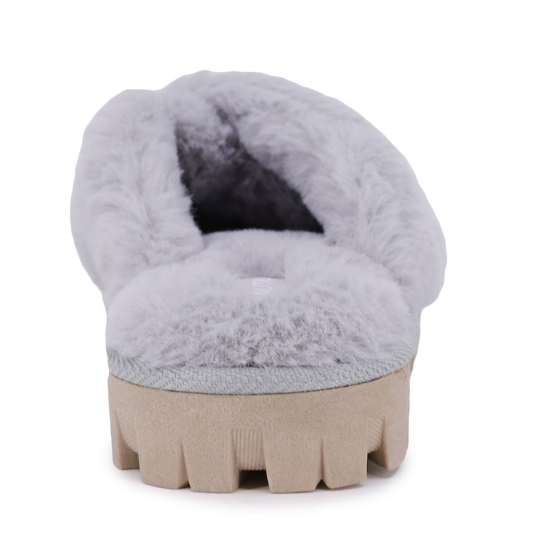 Nautica Faux-fur Crisscross Slippers Dames Grijs | U109imIn