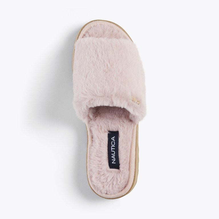 Nautica Faux-fur Slippers Dames Grijs Paars | w5KBLYDU