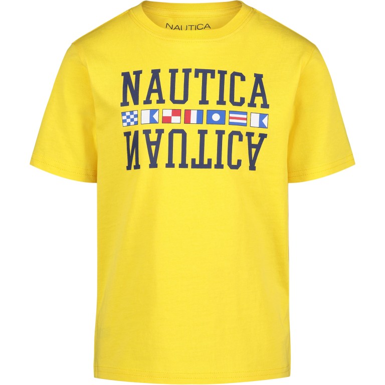 Nautica Flag Grafische (8-20) T-shirts Jongens Geel | FwRoa4YG