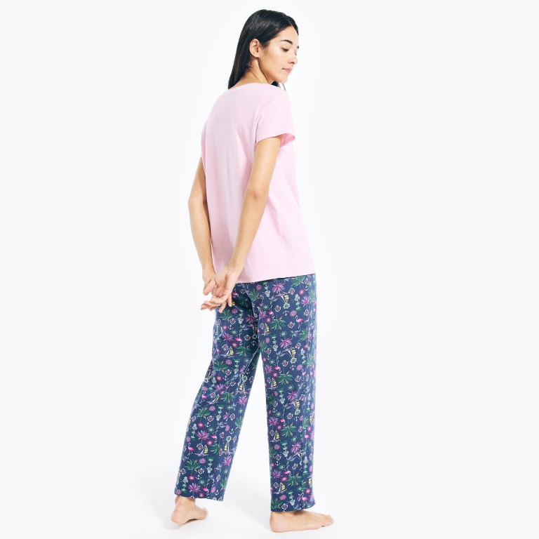 Nautica Floral Print Pajama Set Sleepwear Dames Donkerblauw | pTVRw29Y