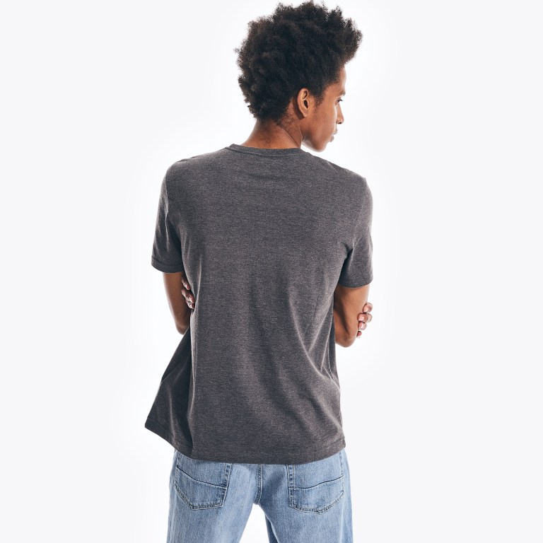 Nautica Heathered Crewneck T-shirts Heren Grijs | Bckd9pWM