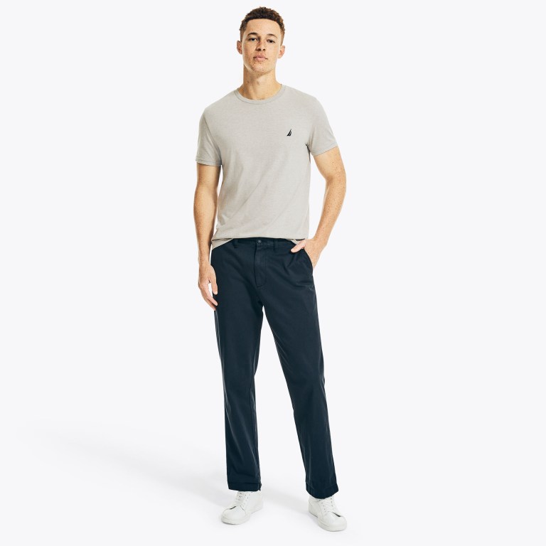 Nautica Heathered Crewneck T-shirts Heren Grijs | PJljnIOU