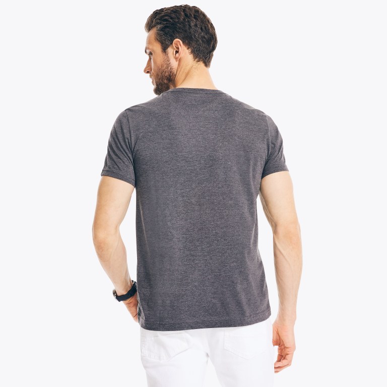 Nautica Heathered V-neck T-shirts Heren Grijs | Ae1wrlXJ