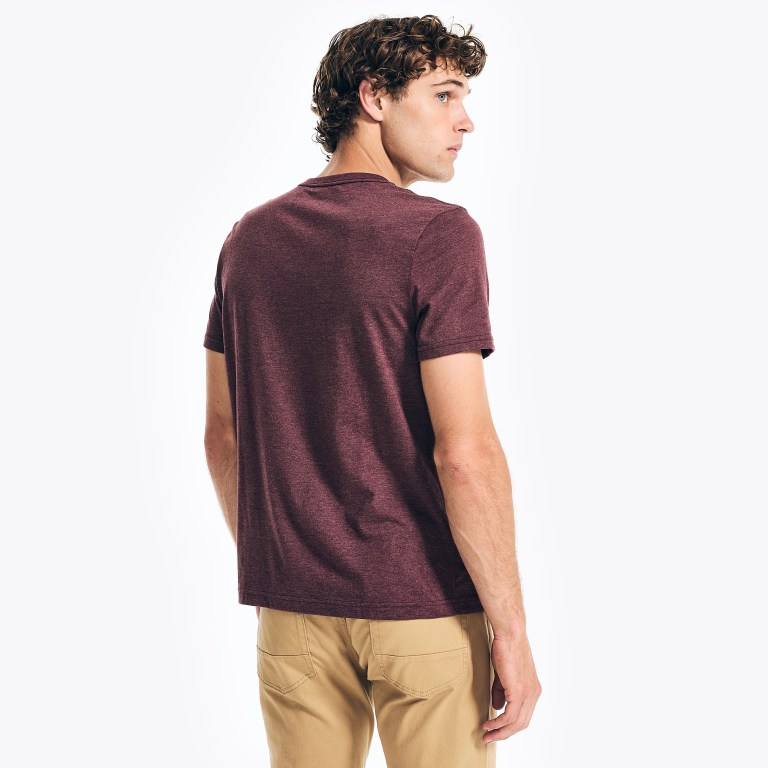 Nautica Heathered V-neck T-shirts Heren Rood | UeibTmin