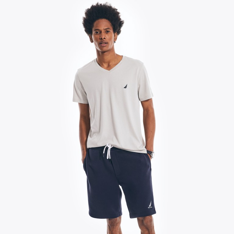 Nautica Heathered V-neck T-shirts Heren Grijs | WVupjjsJ