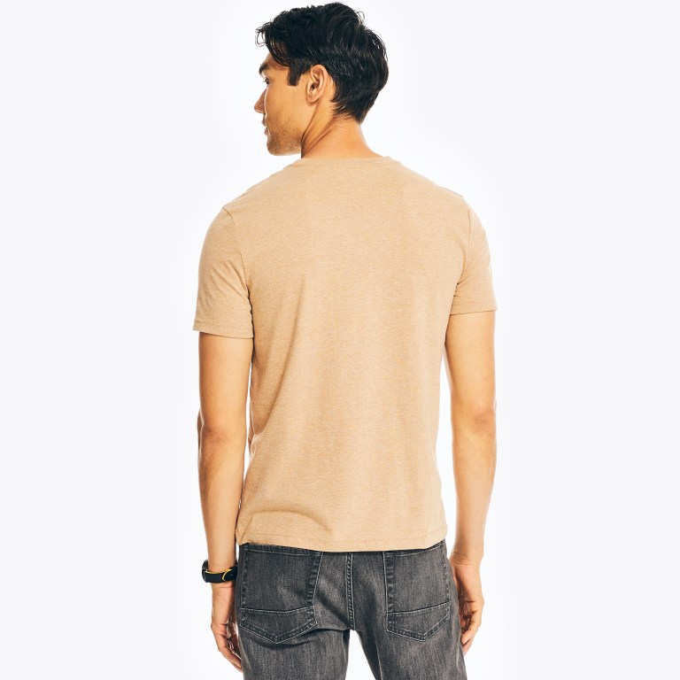 Nautica Heathered V-neck T-shirts Heren Bruin | rq907gCO