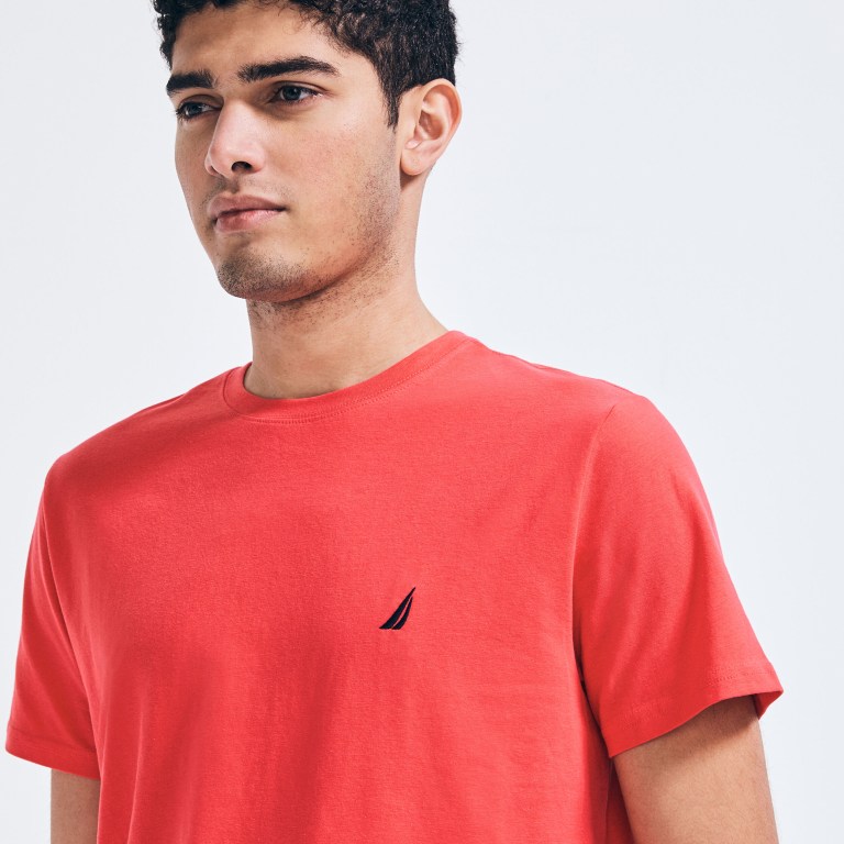 Nautica J-class Crewneck T-shirts Heren Rood | uJRAqd5a