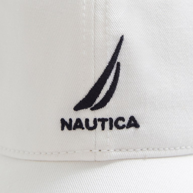 Nautica J-class Embroidered Hoeden Heren Wit Lichtturkoois | m3yEfl15