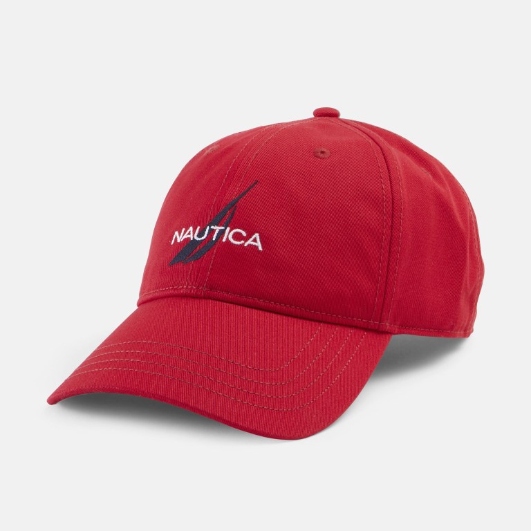 Nautica J-class Embroidered Hoeden Heren Rood | y1M6z2vL