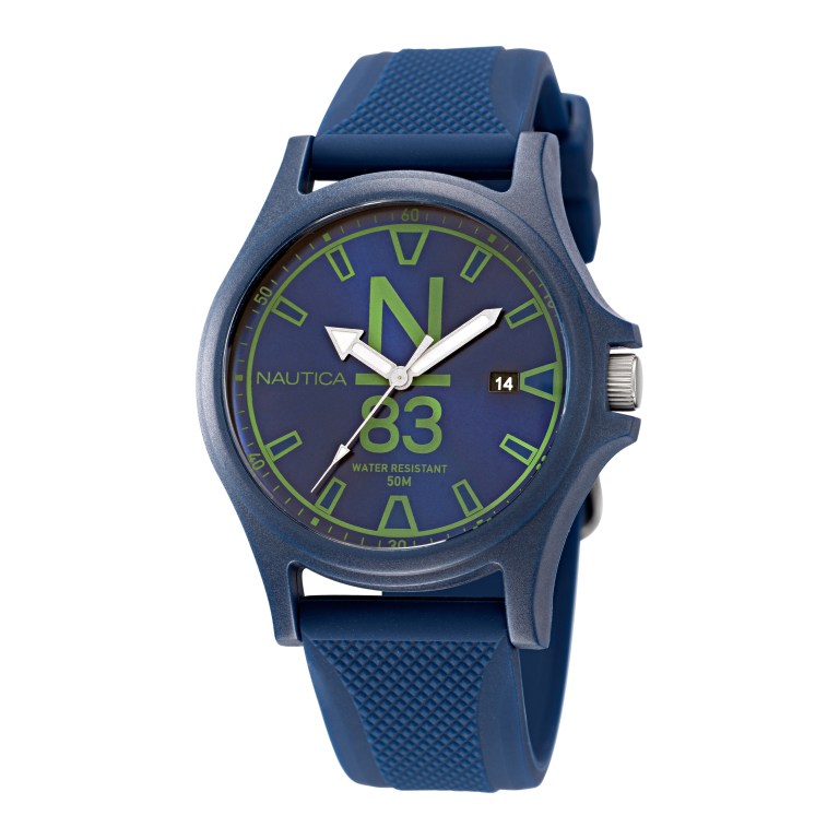 Nautica Java Sea Textured Siliconen 3-hand Horloge Heren Gekleurd | 3Mllea53