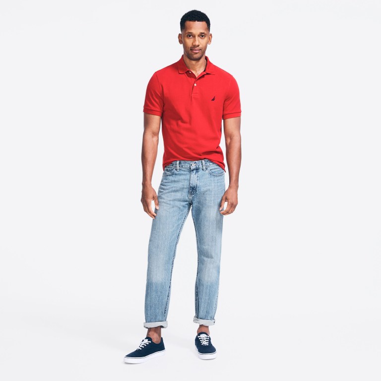 Nautica Klassieke Fit Deck Poloshirt Heren Rood | QCOUbpGR