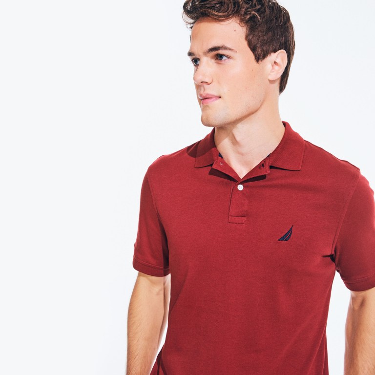 Nautica Klassieke Fit Interlock Poloshirt Heren Rood | 6C6vPJ7c