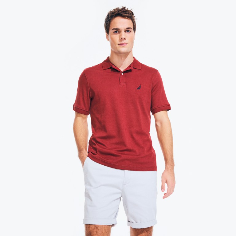 Nautica Klassieke Fit Interlock Poloshirt Heren Rood | 6C6vPJ7c