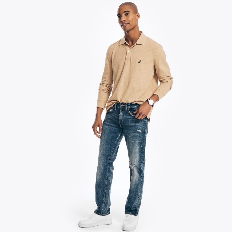 Nautica Klassieke Fit Long-sleeve Deck Poloshirt Heren Bruin | ksp5MYgI