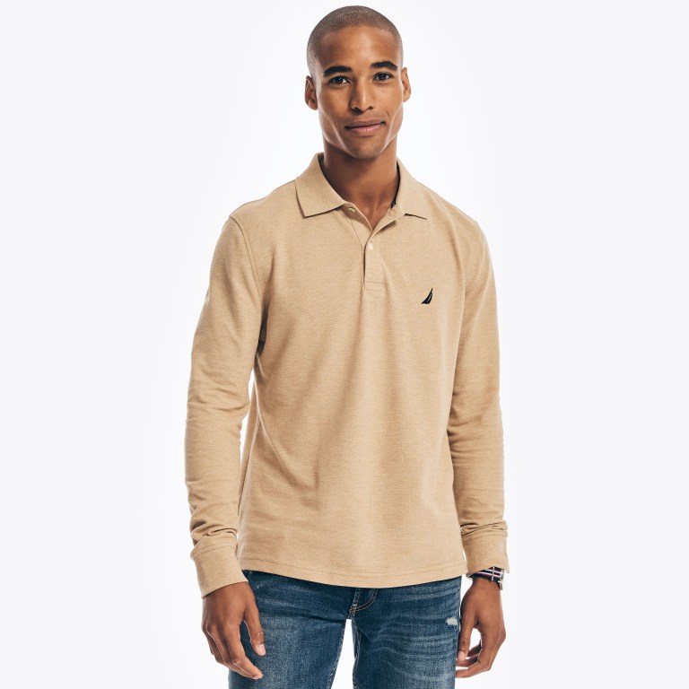 Nautica Klassieke Fit Long-sleeve Deck Poloshirt Heren Bruin | ksp5MYgI