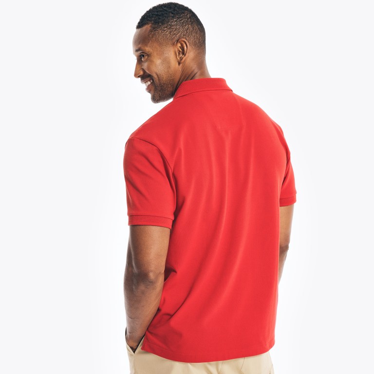 Nautica Klassieke Fit Mesh Ribbed Poloshirt Heren Rood | xrJ7l6xm