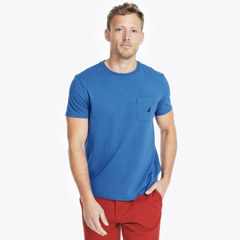 Nautica Klassieke Fit Pocket T-shirts Heren Donkerblauw | s4zTpXRv