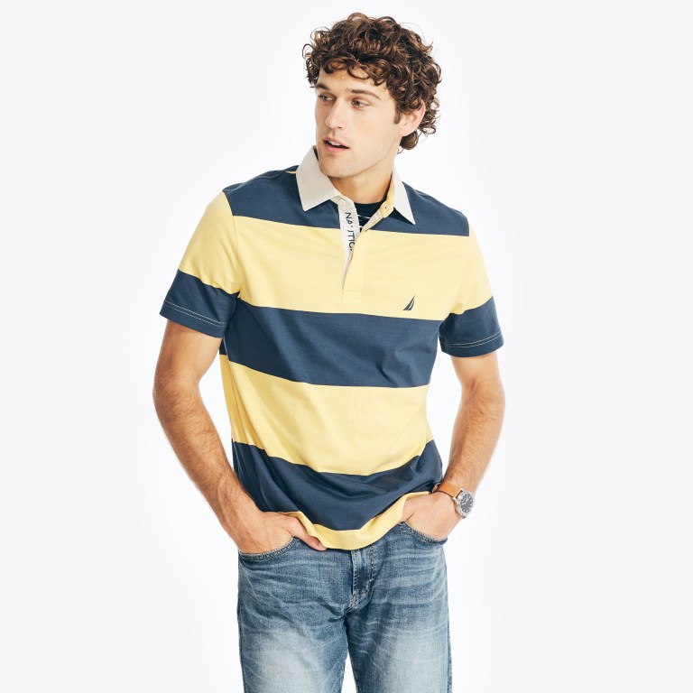 Nautica Klassieke Fit Rugby Striped Poloshirt Heren Geel | YbMXN07P