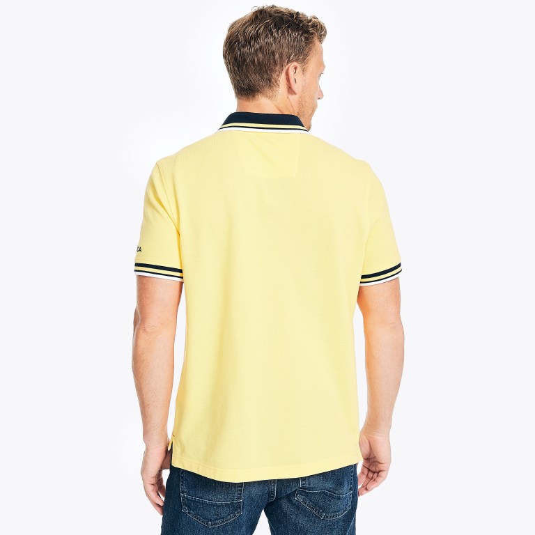 Nautica Klassieke Fit Solid Poloshirt Heren Lichtgeel | 3hu5sX56