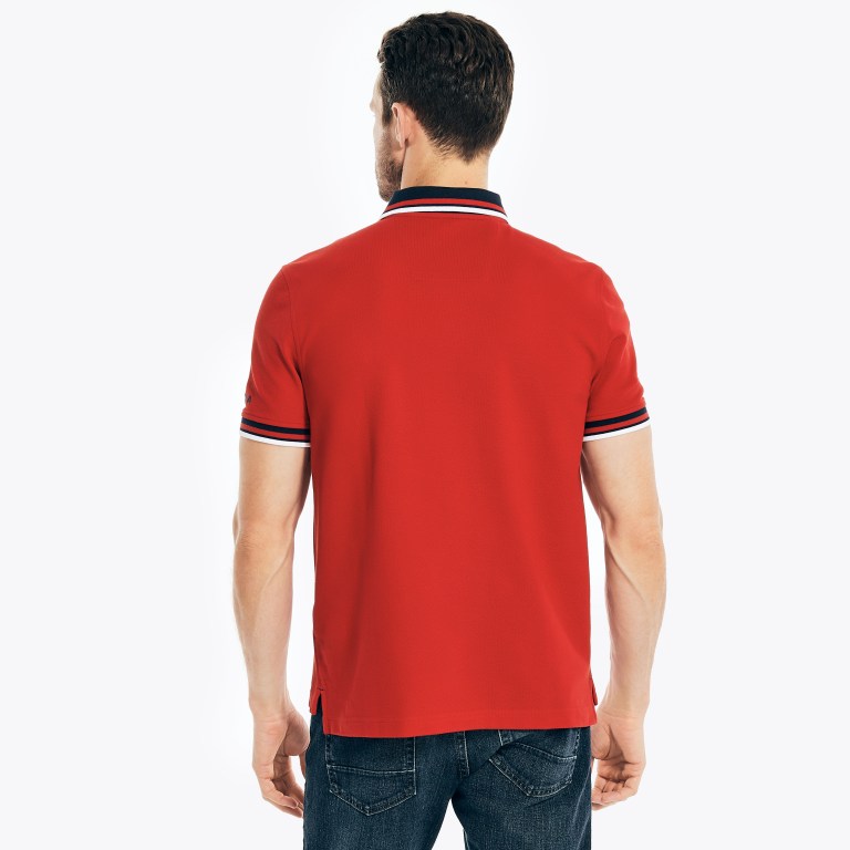 Nautica Klassieke Fit Solid Poloshirt Heren Rood | hsCRnAzD