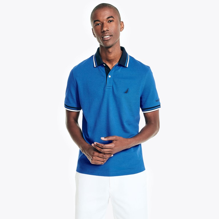 Nautica Klassieke Fit Solid Poloshirt Heren Donkerblauw | xFP0ZEov