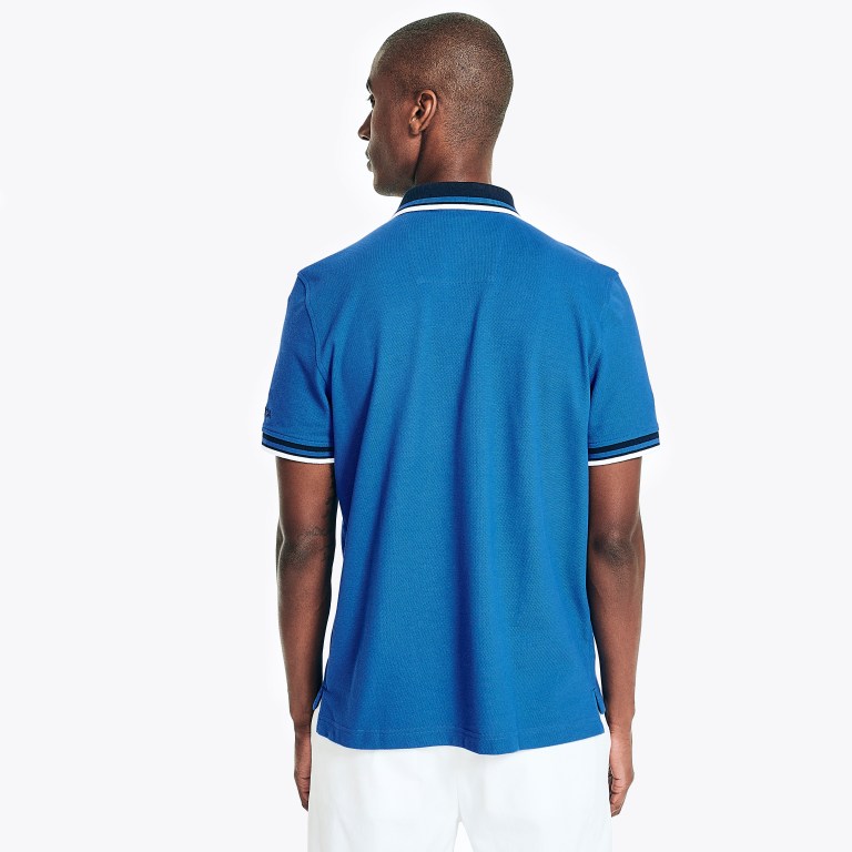 Nautica Klassieke Fit Solid Poloshirt Heren Donkerblauw | xFP0ZEov