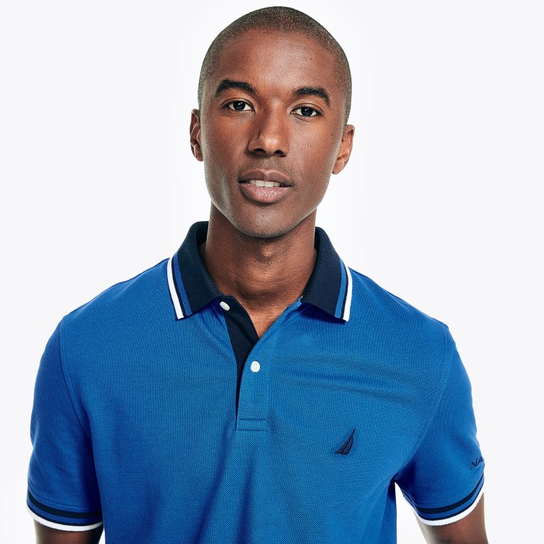 Nautica Klassieke Fit Solid Poloshirt Heren Donkerblauw | xFP0ZEov