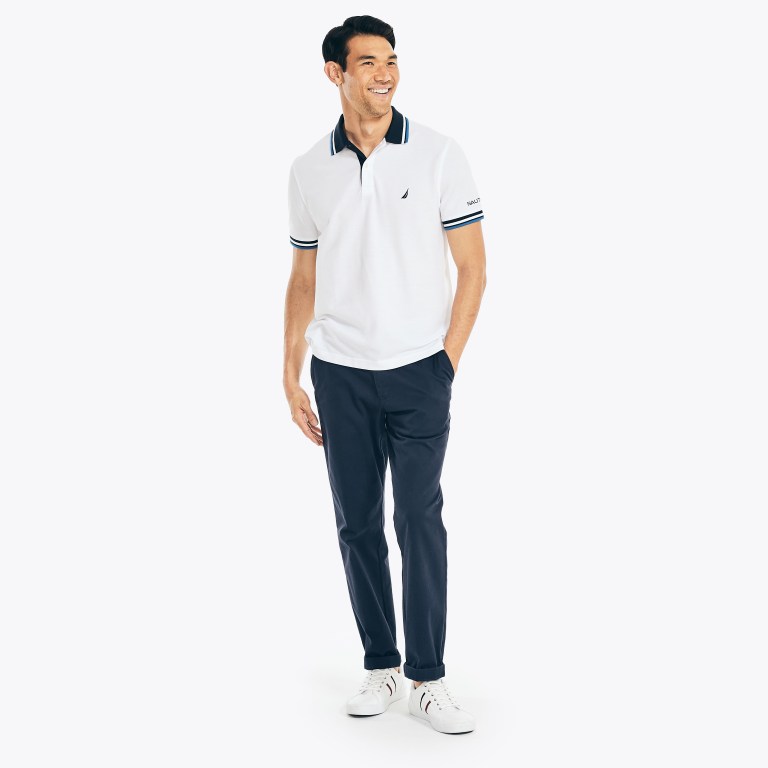 Nautica Klassieke Fit Solid Poloshirt Heren Wit | zcnZt2zJ