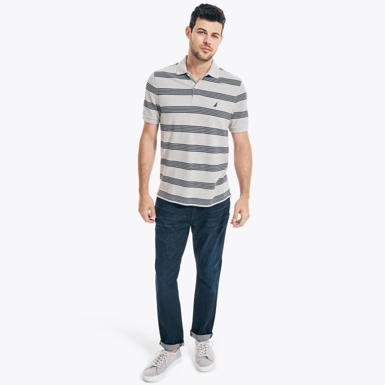 Nautica Klassieke Fit Striped Deck Poloshirt Heren Grijs | 0txacxe4