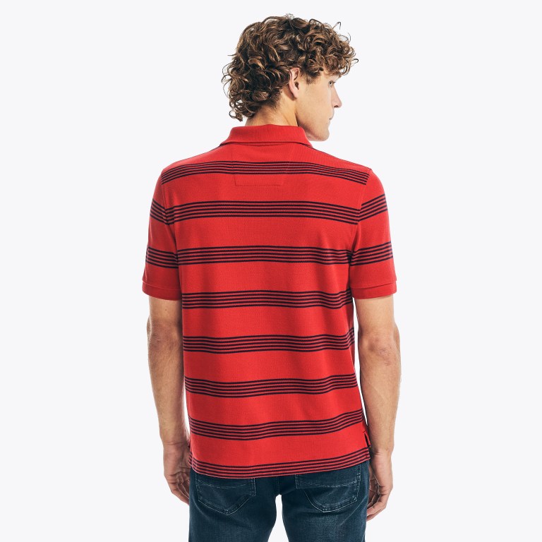 Nautica Klassieke Fit Striped Deck Poloshirt Heren Rood | VEbUepeH