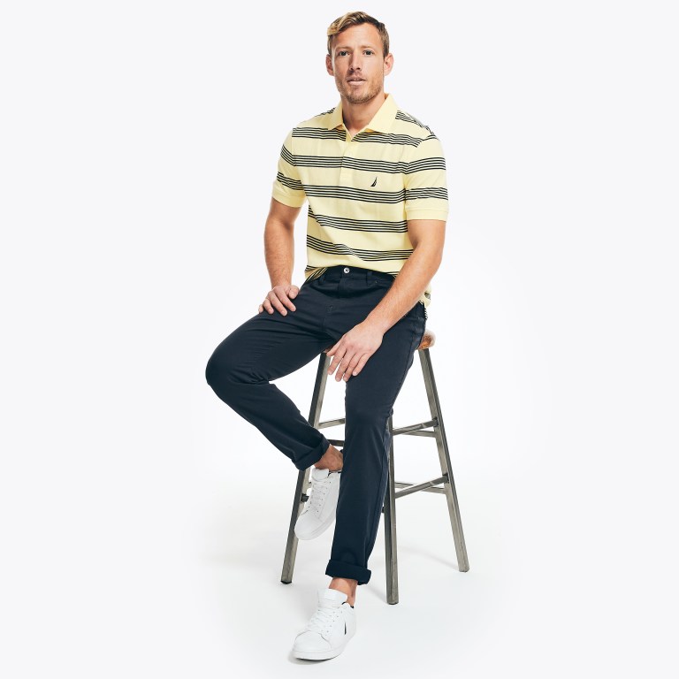 Nautica Klassieke Fit Striped Deck Poloshirt Heren Geel | VGeRVIa5