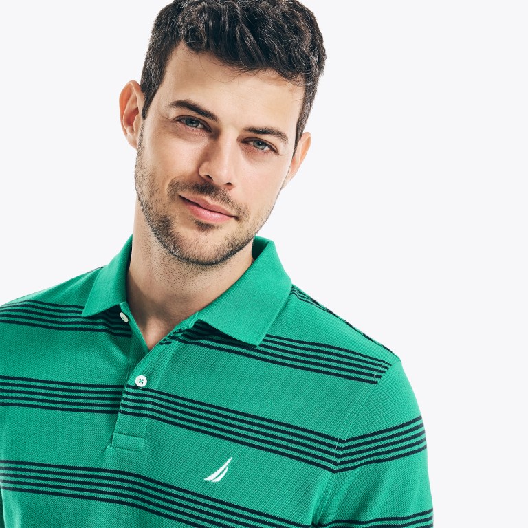 Nautica Klassieke Fit Striped Deck Poloshirt Heren Groen | xkWrIdJp