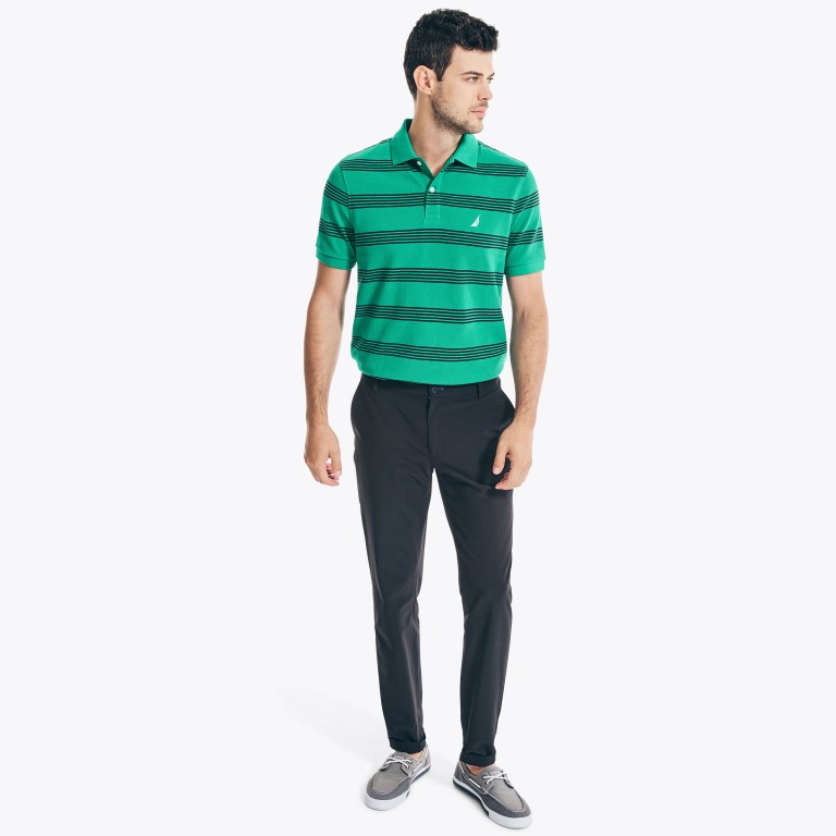 Nautica Klassieke Fit Striped Deck Poloshirt Heren Groen | xkWrIdJp