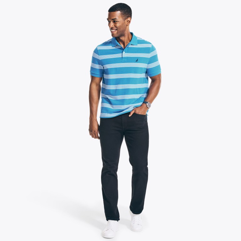 Nautica Klassieke Fit Striped Deck Poloshirt Heren Donkerblauw | zWL2Weey