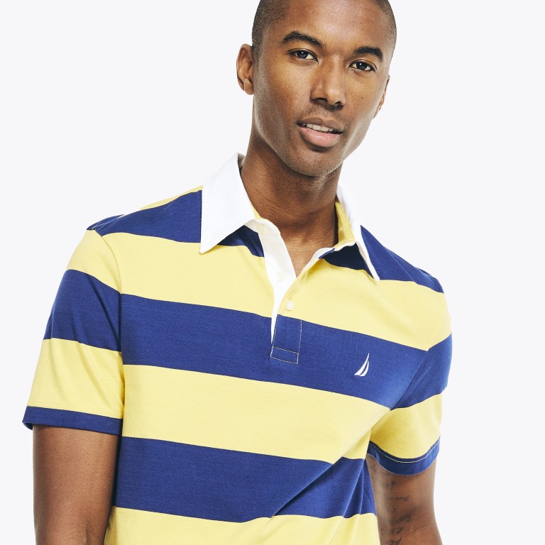 Nautica Klassieke Fit Striped Poloshirt Heren Lichtgeel | 0bXTomwS