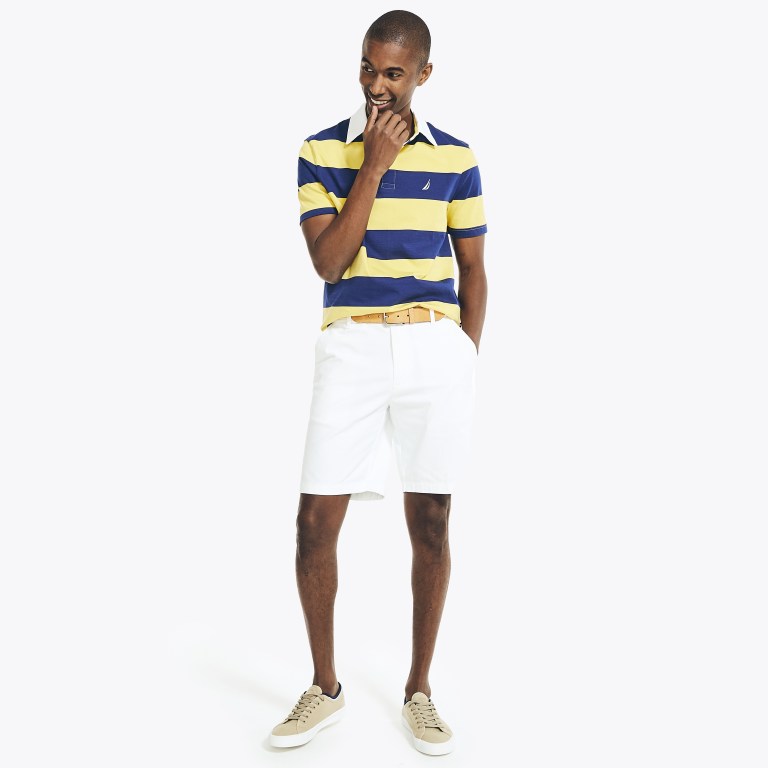 Nautica Klassieke Fit Striped Poloshirt Heren Lichtgeel | 0bXTomwS