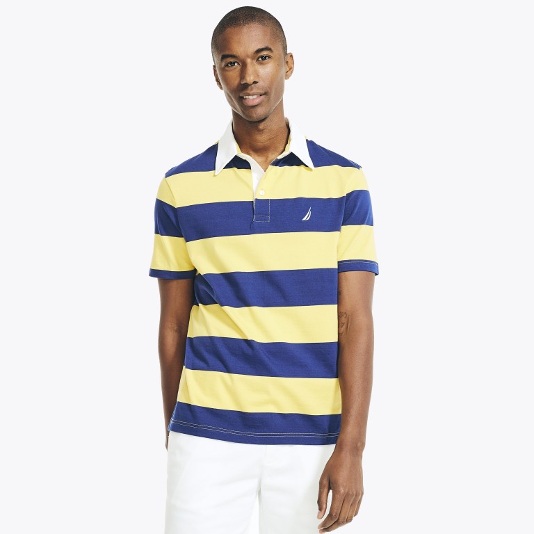 Nautica Klassieke Fit Striped Poloshirt Heren Lichtgeel | 0bXTomwS