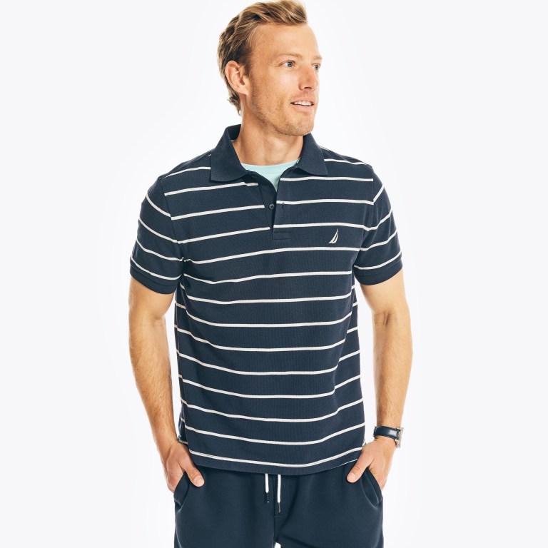 Nautica Klassieke Fit Striped Poloshirt Heren Donkerblauw | 1ygO3zRo