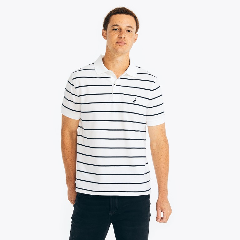 Nautica Klassieke Fit Striped Poloshirt Heren Wit | 6kauaqMk