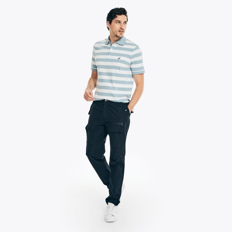 Nautica Klassieke Fit Striped Poloshirt Heren Blauw | HWJBc3US