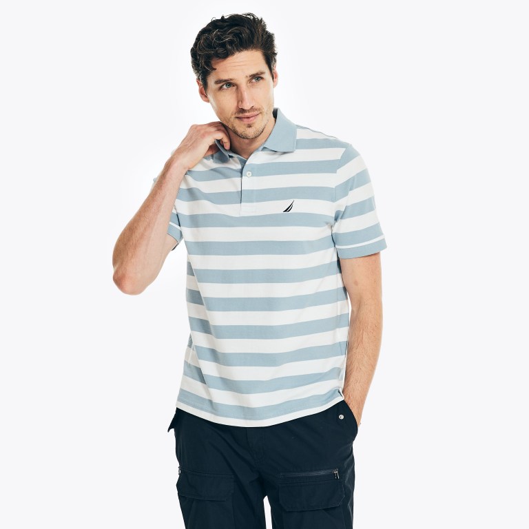 Nautica Klassieke Fit Striped Poloshirt Heren Blauw | HWJBc3US