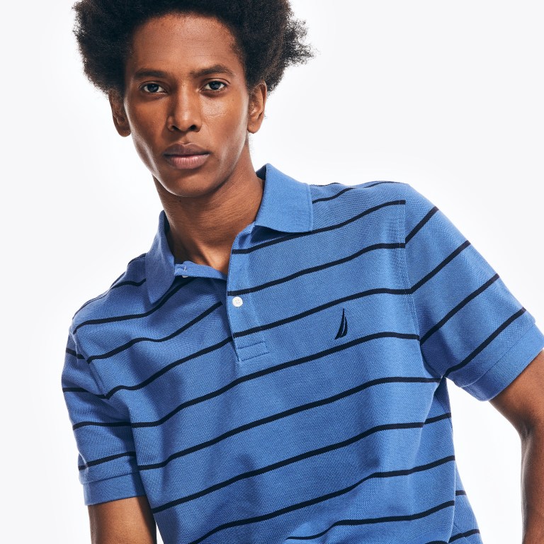 Nautica Klassieke Fit Striped Poloshirt Heren Blauw | SnqBMmN9